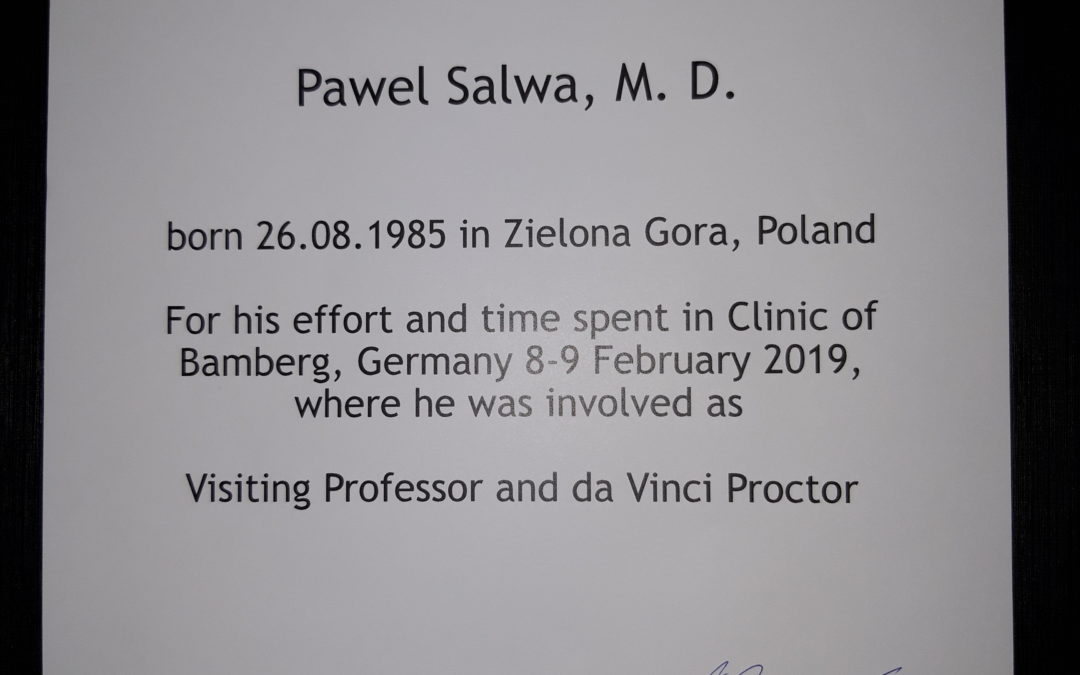 Visiting Professor and Robotic Urologu- wyjątkowe wyróżnienie doktora Pawła Salwy